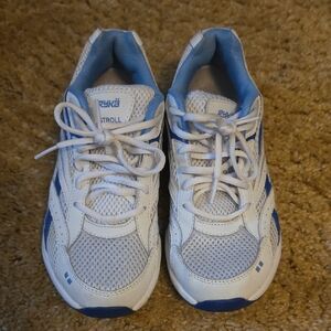 Ryka Stroll White and Blue Athletic Sneakers